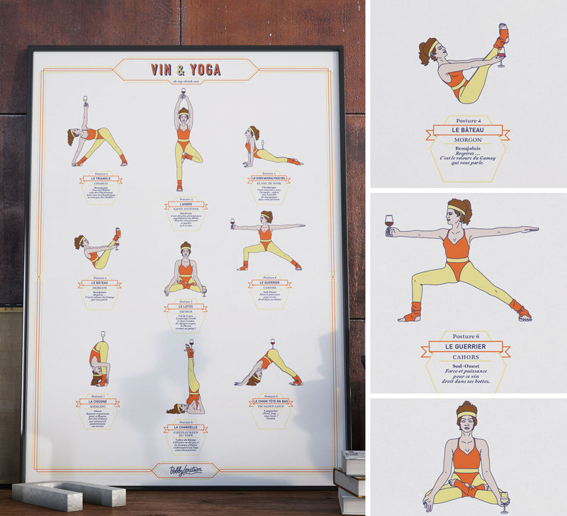 Affiche Vin & Yoga