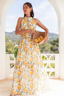 VIOLETTA Citrons - Robe Longue