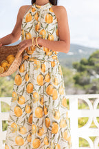 VIOLETTA Citrons - Robe Longue