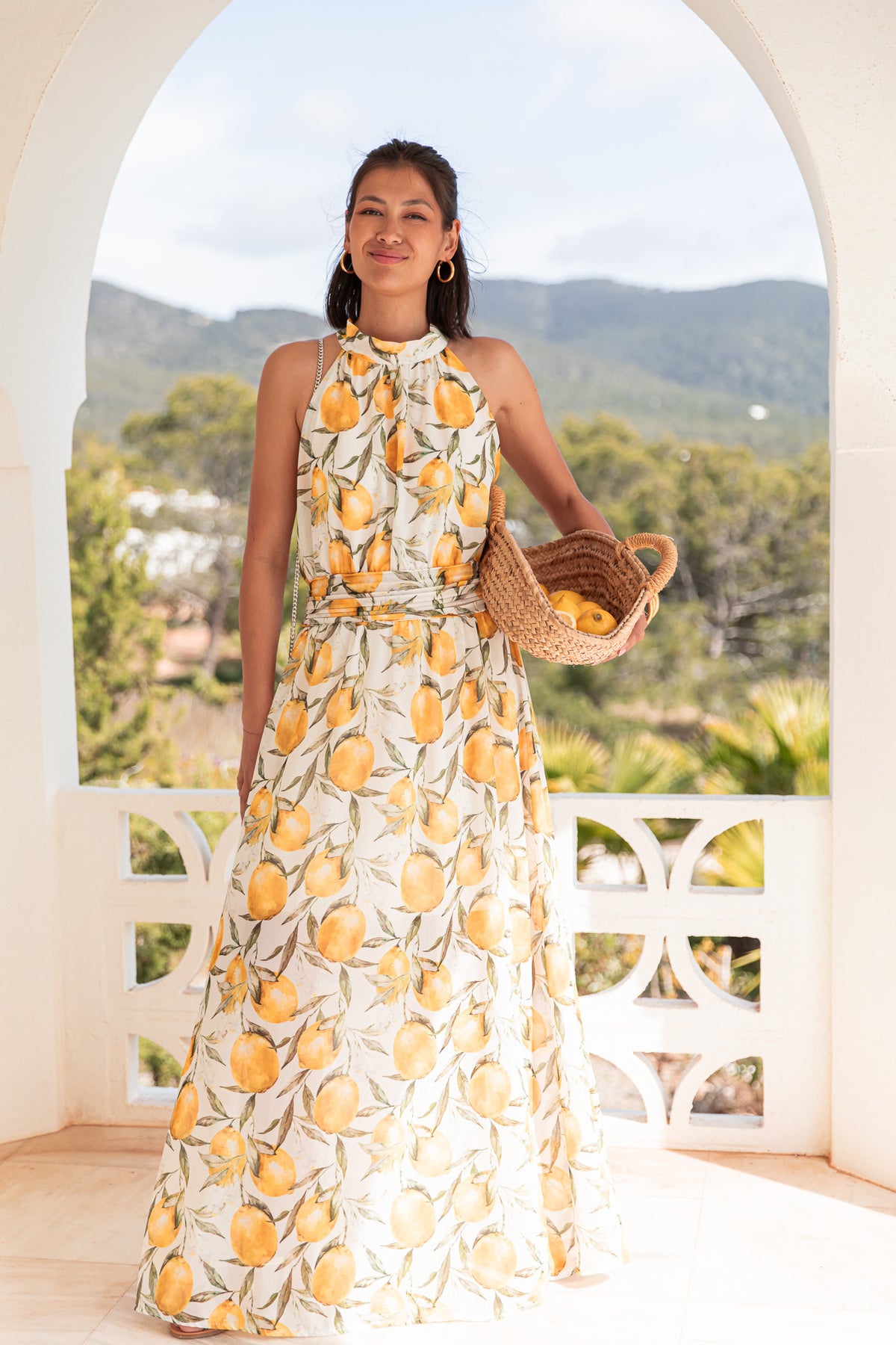 VIOLETTA Citrons - Robe Longue