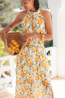 VIOLETTA Citrons - Robe Longue
