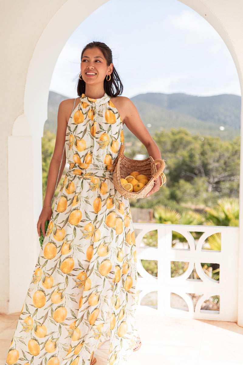 VIOLETTA Citrons - Robe Longue