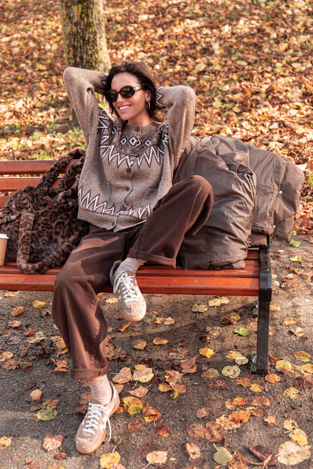 VIRGILE Taupe - Jacquard Cardigan