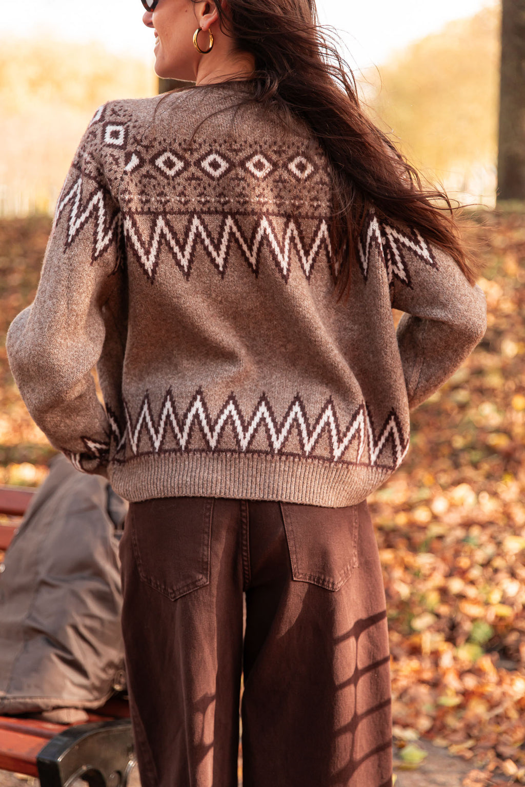VIRGILE Taupe - Jacquard Cardigan