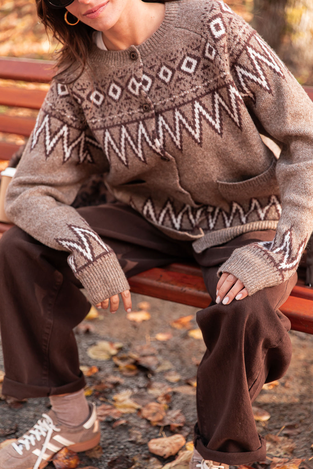 VIRGILE Taupe - Jacquard Cardigan