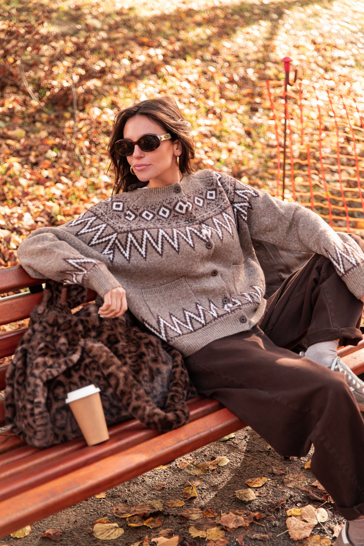 VIRGILE Taupe - Jacquard Cardigan