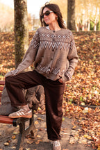 VIRGILE Taupe - Jacquard Cardigan