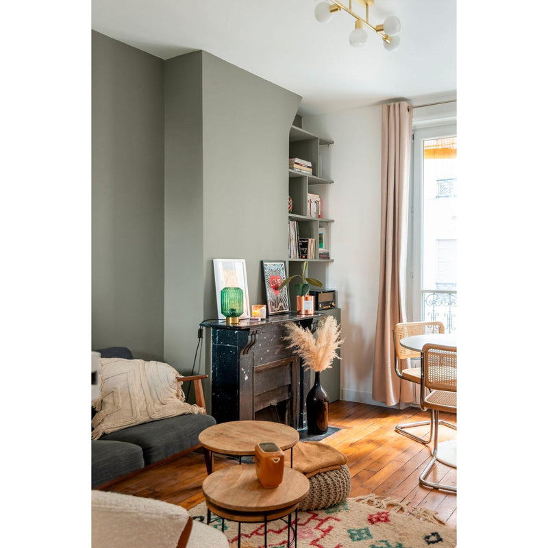 Inspiration déco : ambiance 1 avec la peinture Happy khaki - teinte kaki gris || @littleworkerfr