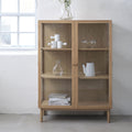 Cahir - 2-Door Display Cabinet - Tempered Glass & Wood - Light Wood
