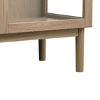Cahir - 2-Door Display Cabinet - Tempered Glass & Wood - Light Wood