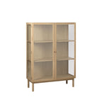 Cahir - 2-Door Display Cabinet - Tempered Glass & Wood - Light Wood