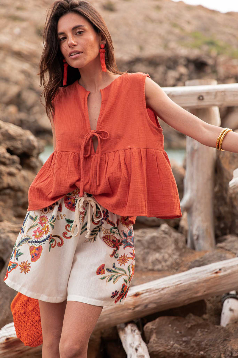 VIVIE Terracotta - Blouse Peplum