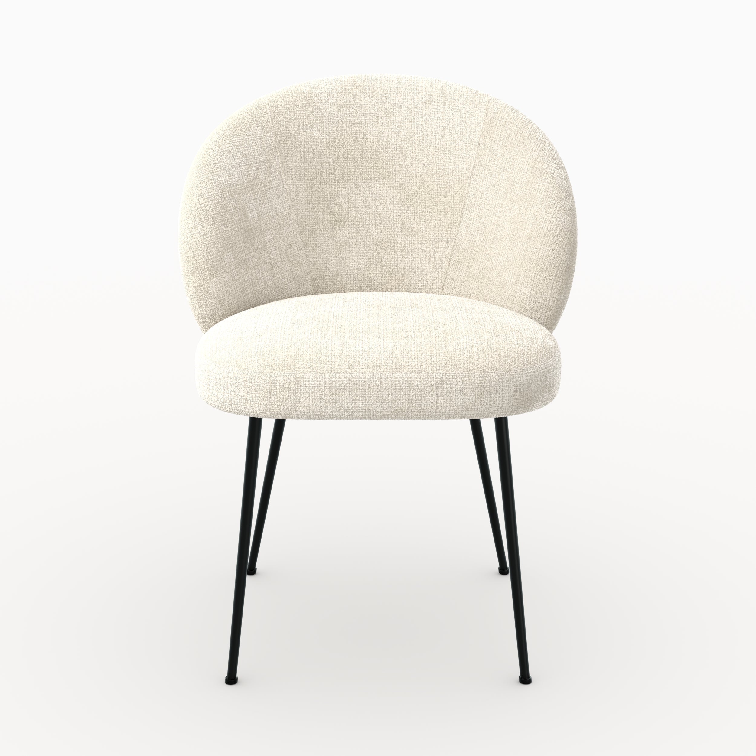 Bloomy - Silla De Terciopelo De Chenilla Color Crudo Y Metal Negro