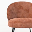 Chaise Bloomy en velours chenillé terracotta et métal noir