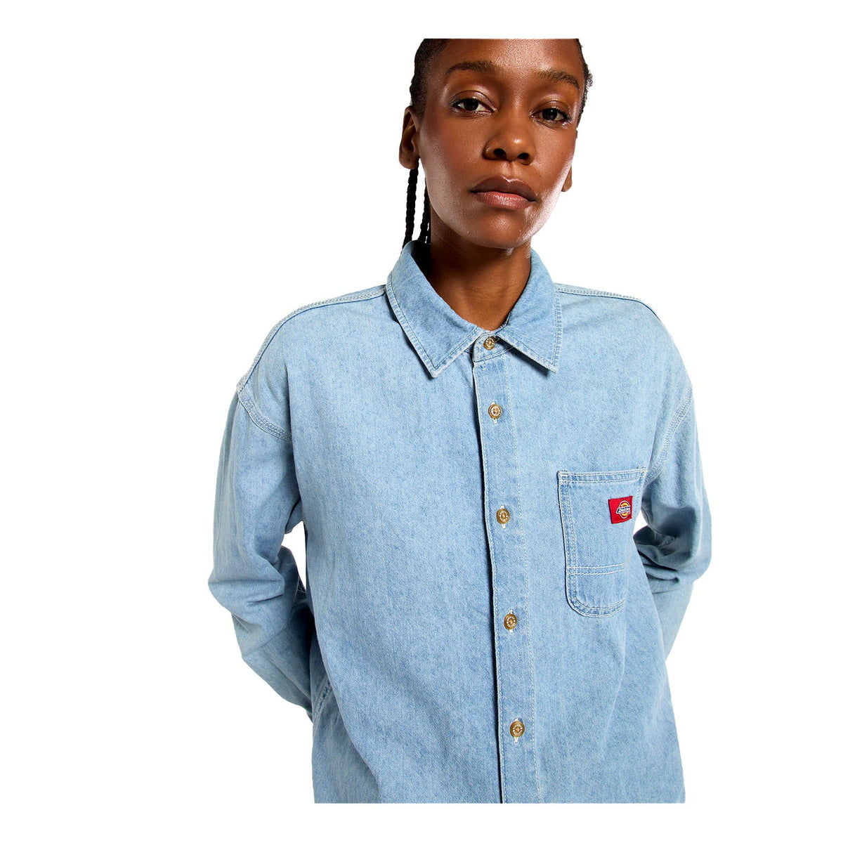 Camicia Dickies Lightweight Denim Shirt Ls W - Vintage Aged Blue