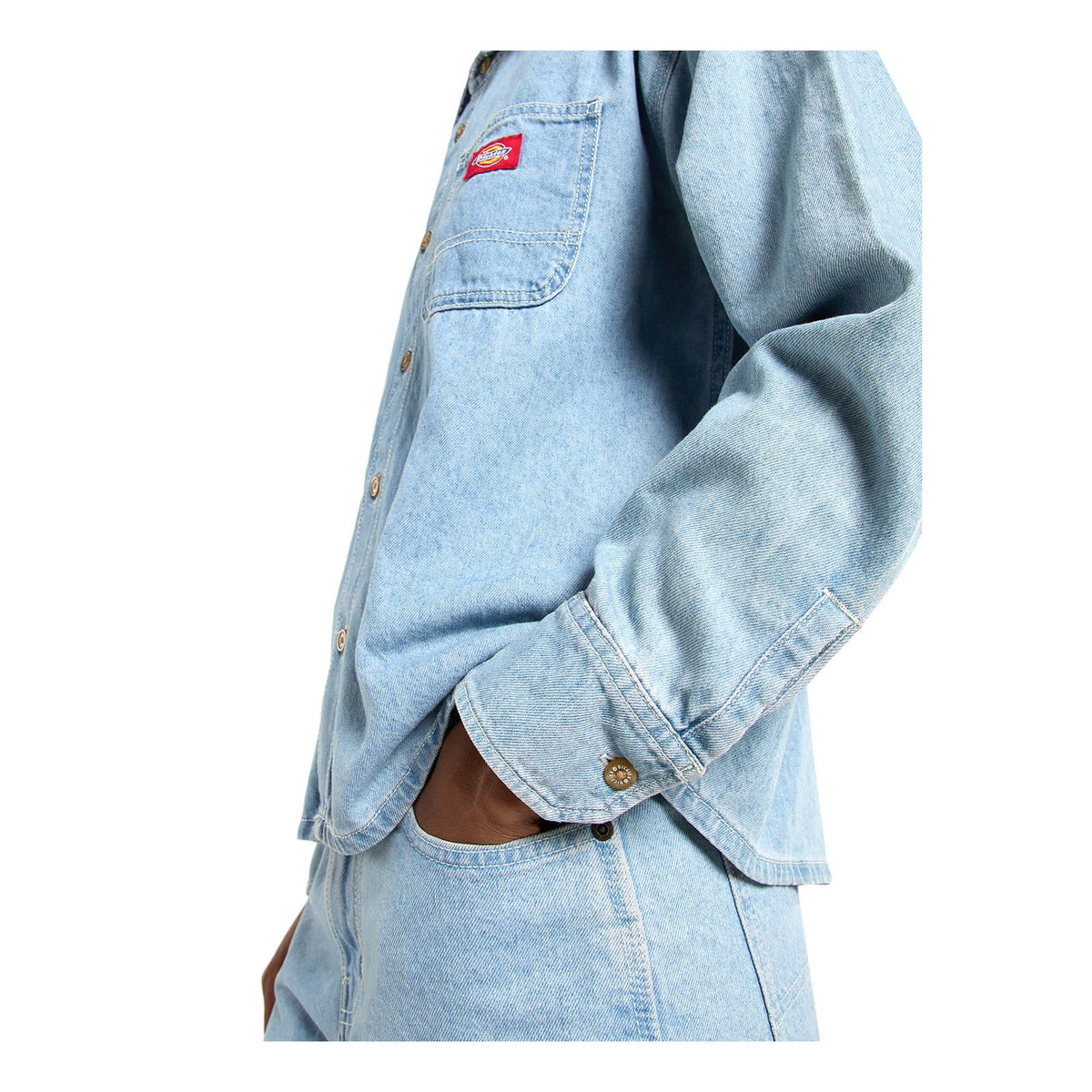 Camicia Dickies Lightweight Denim Shirt Ls W - Vintage Aged Blue