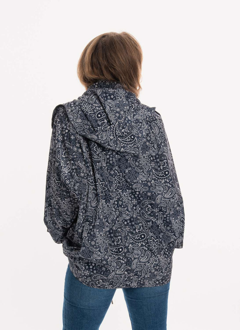 Woolrich - Veste À Motif Bandana - Melton Blue Ban - Femme