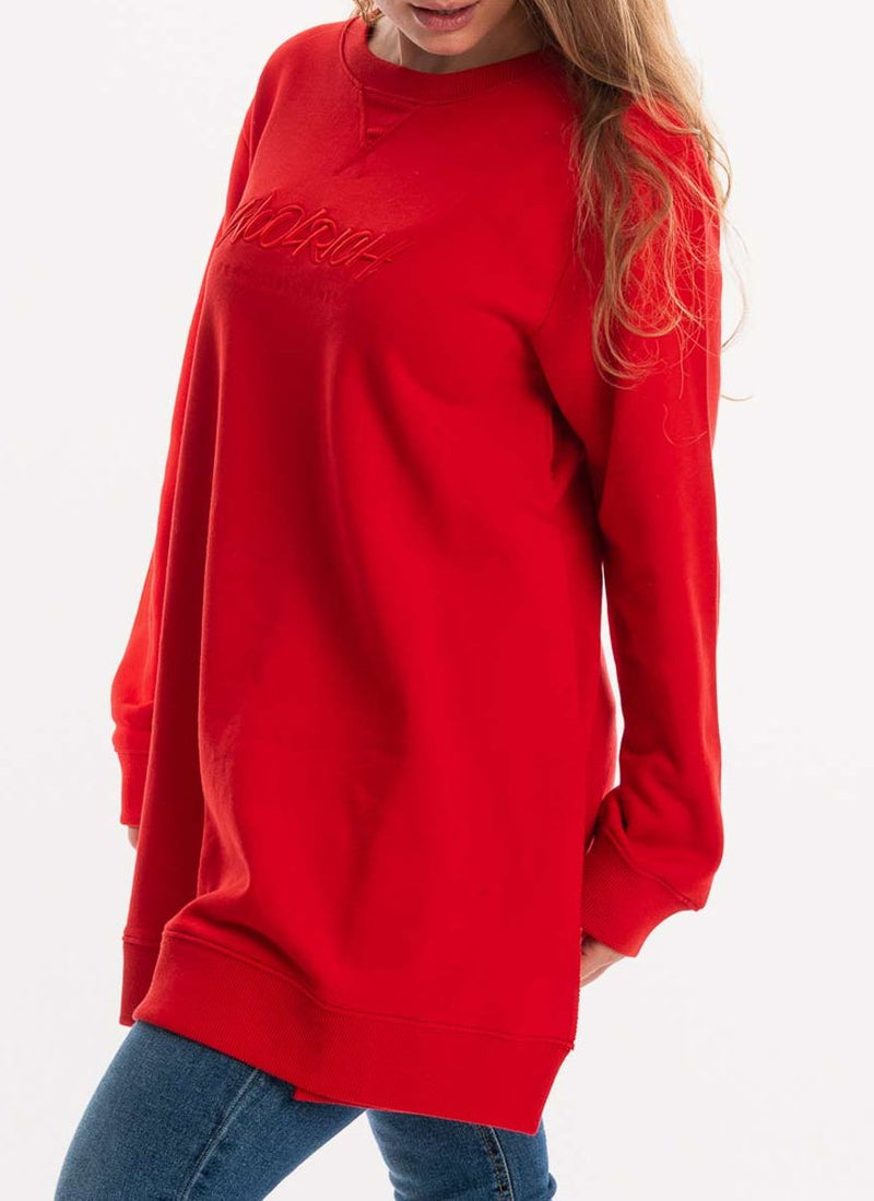 Woolrich - Sweat Long Bushwick - Flame Red B - Femme