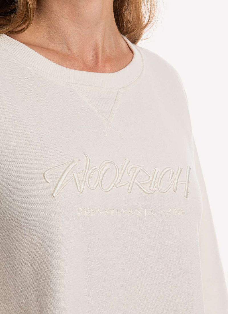 Woolrich - Sweat Long Bushwick - Arctic White B - Femme