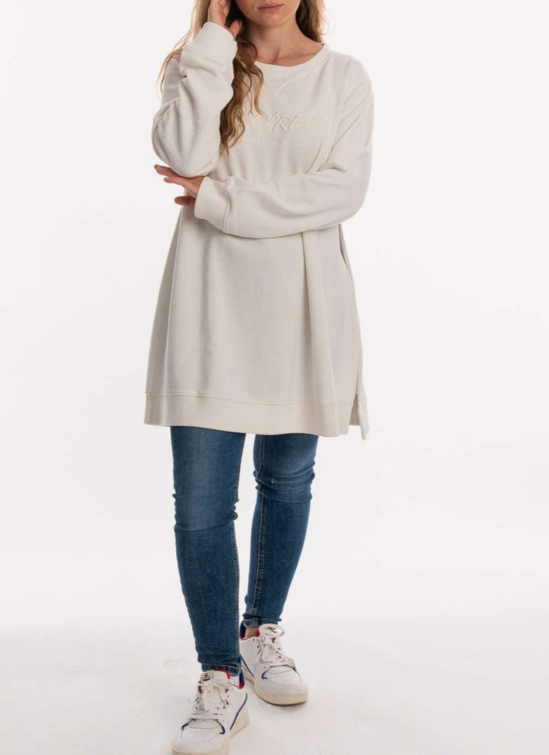 Woolrich - Sweat Long Bushwick - Arctic White B - Femme