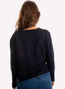 Woolrich - Pull Classique - Melton Blue - Femme