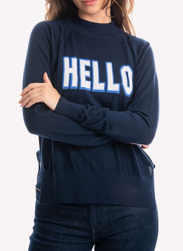 Woolrich - Pull Hello - Melton Blue - Femme