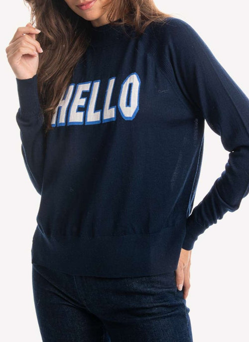 Woolrich - Pull Hello - Melton Blue - Femme