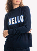 Woolrich - Pull Hello - Melton Blue - Femme