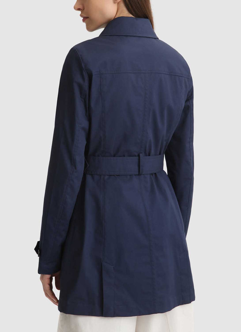 Woolrich - Trench Coat Jessamine - Melton Blue - Femme