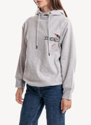 Woolrich - Hoodie New Fleece - Light Grey Mela - Femme