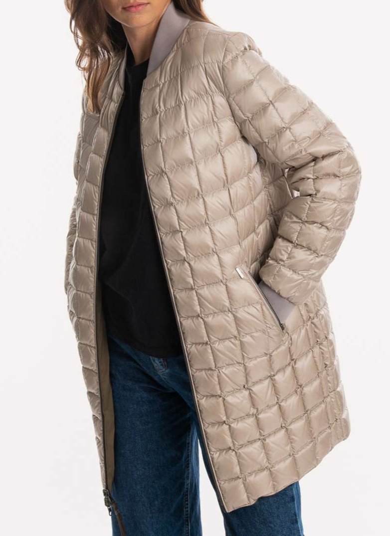 Woolrich - Bomber Long Reversible - Alpha Taupe - Femme