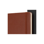 Cuaderno a rayas - Grande - Funda de piel - Marrón