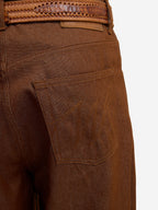 Le Pantalon Baggy En Denim Marron