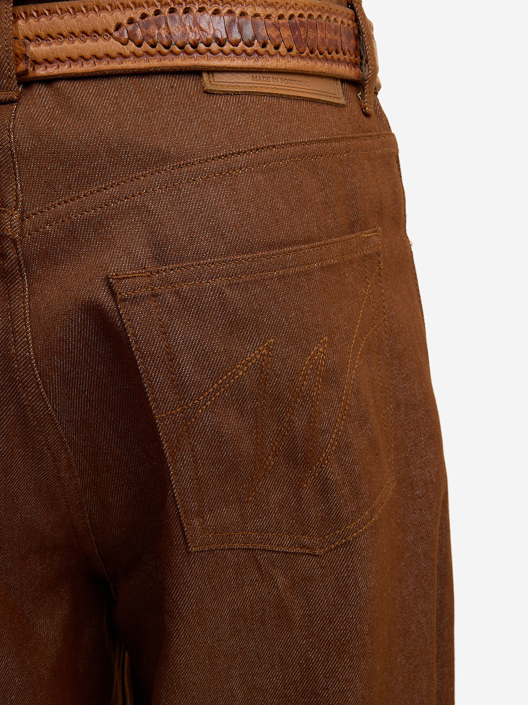 Le Pantalon Baggy En Denim Marron