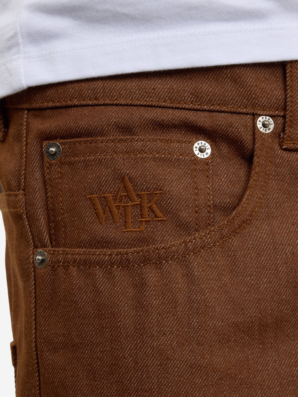 Le Pantalon Baggy En Denim Marron