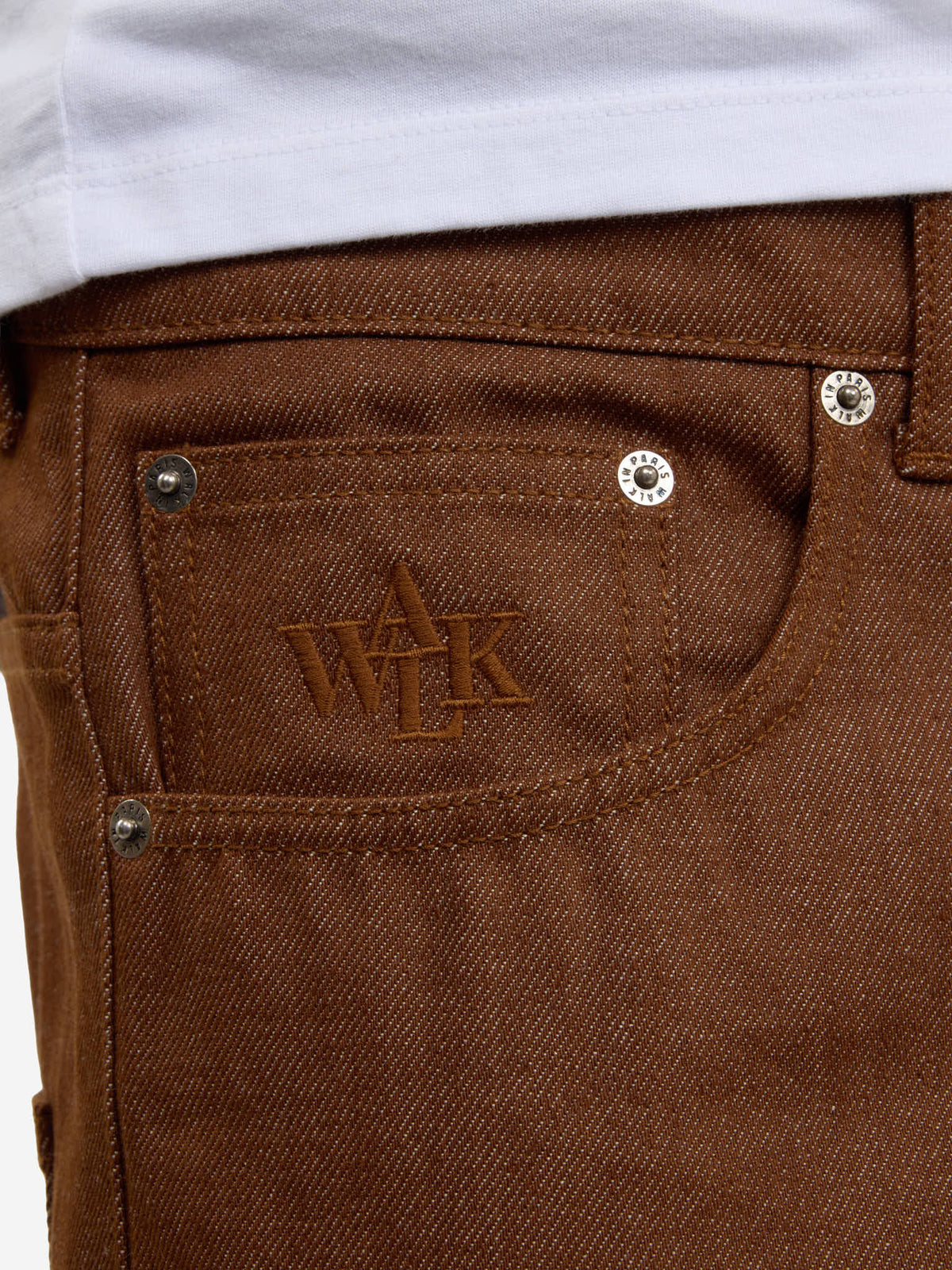 Le Pantalon Baggy En Denim Marron