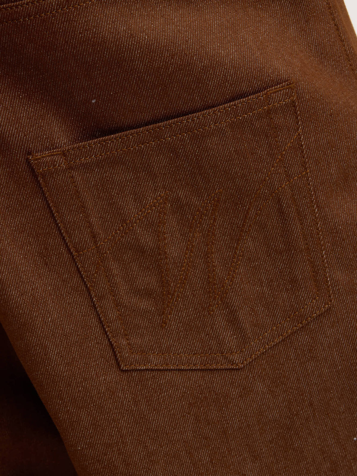 Le Pantalon Baggy En Denim Marron