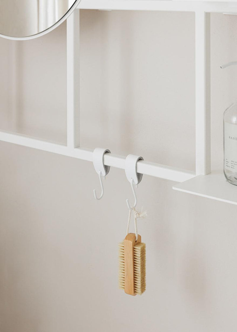 Metallregal RIVO - S-Haken blanco y wandregal blanco | Metalbude