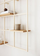 Metallregal RIVO - Wandregal en Cashew-Beige mit Ablage aus Massivholz | Metalbude