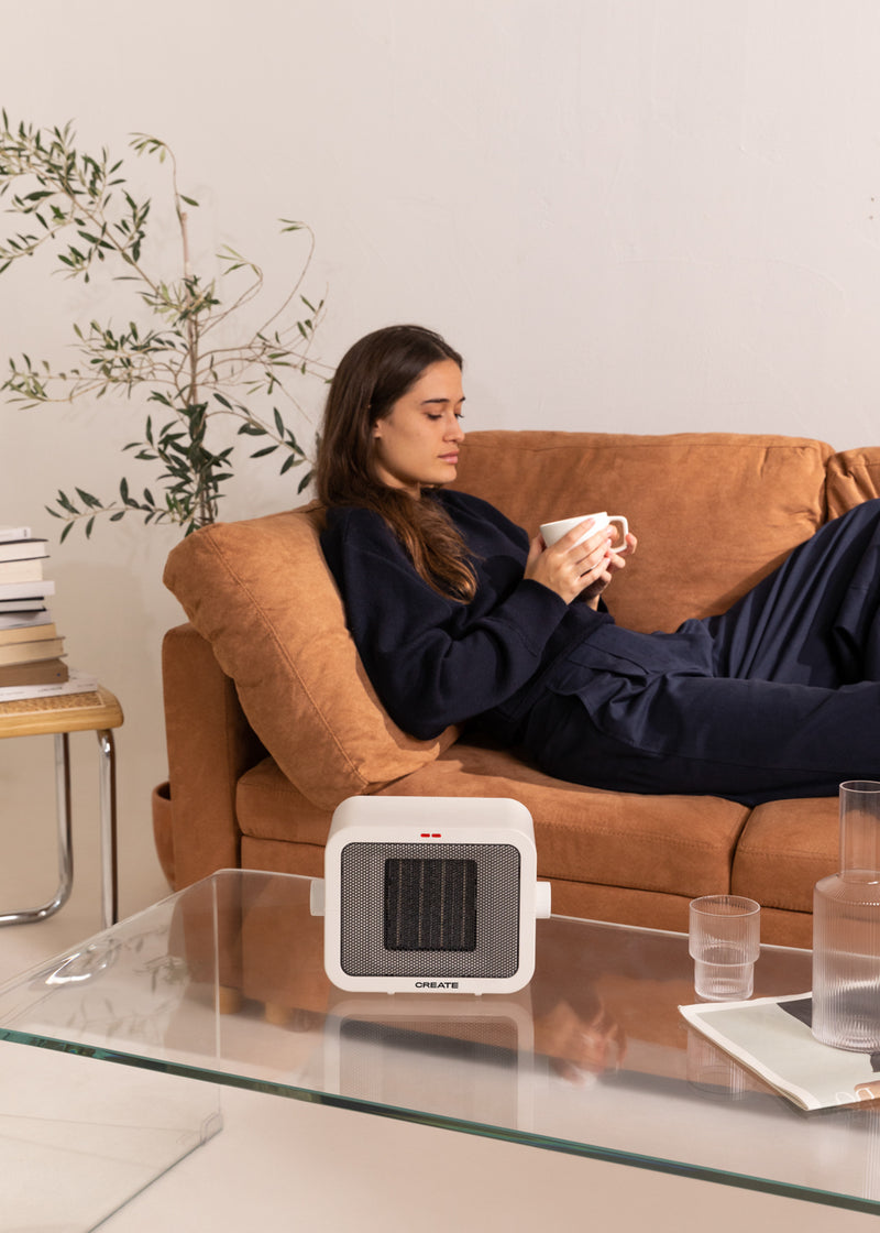 Warm Box - Calefactor cerámico para ambientes de 1500 W - Blanco roto
