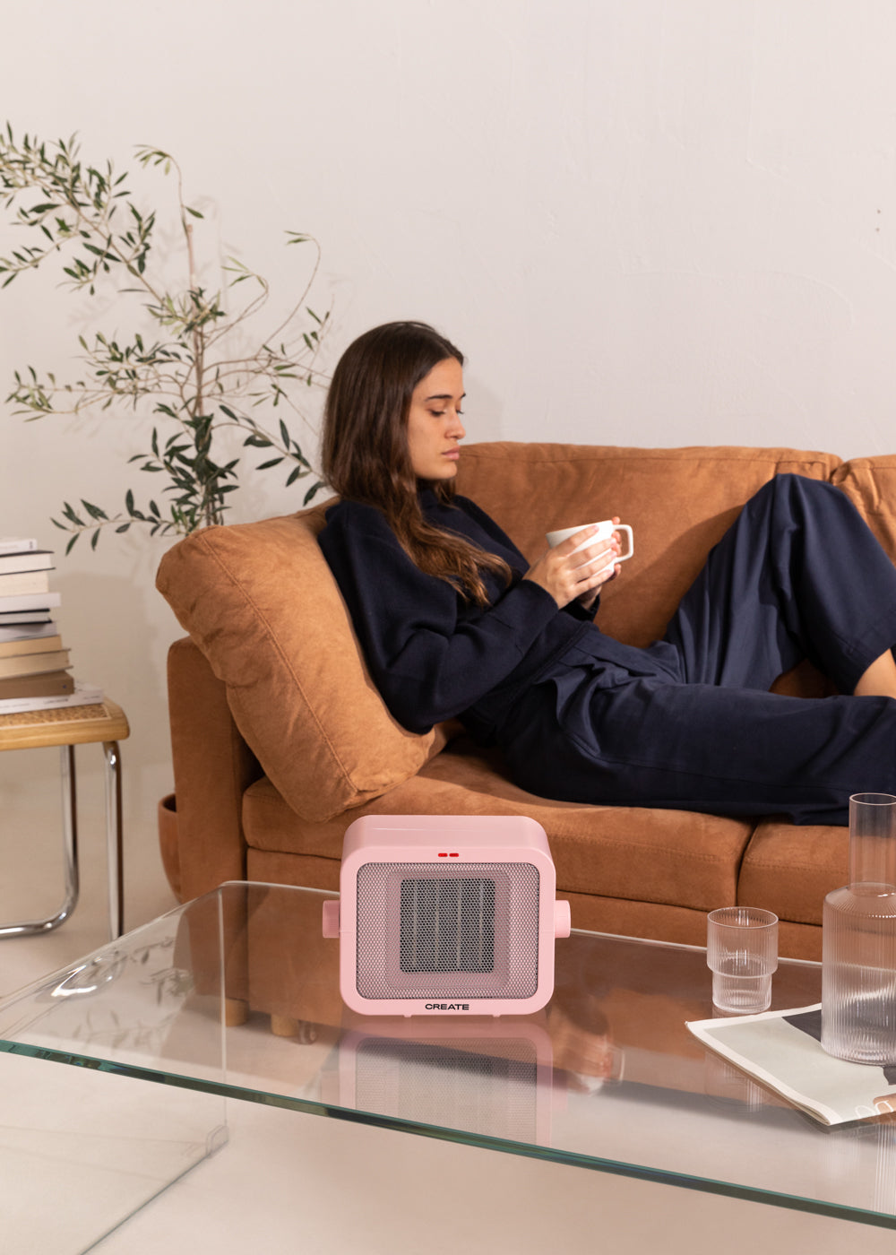 Warm Box - 1500W Ceramic Fan Heater - Pastel Pink