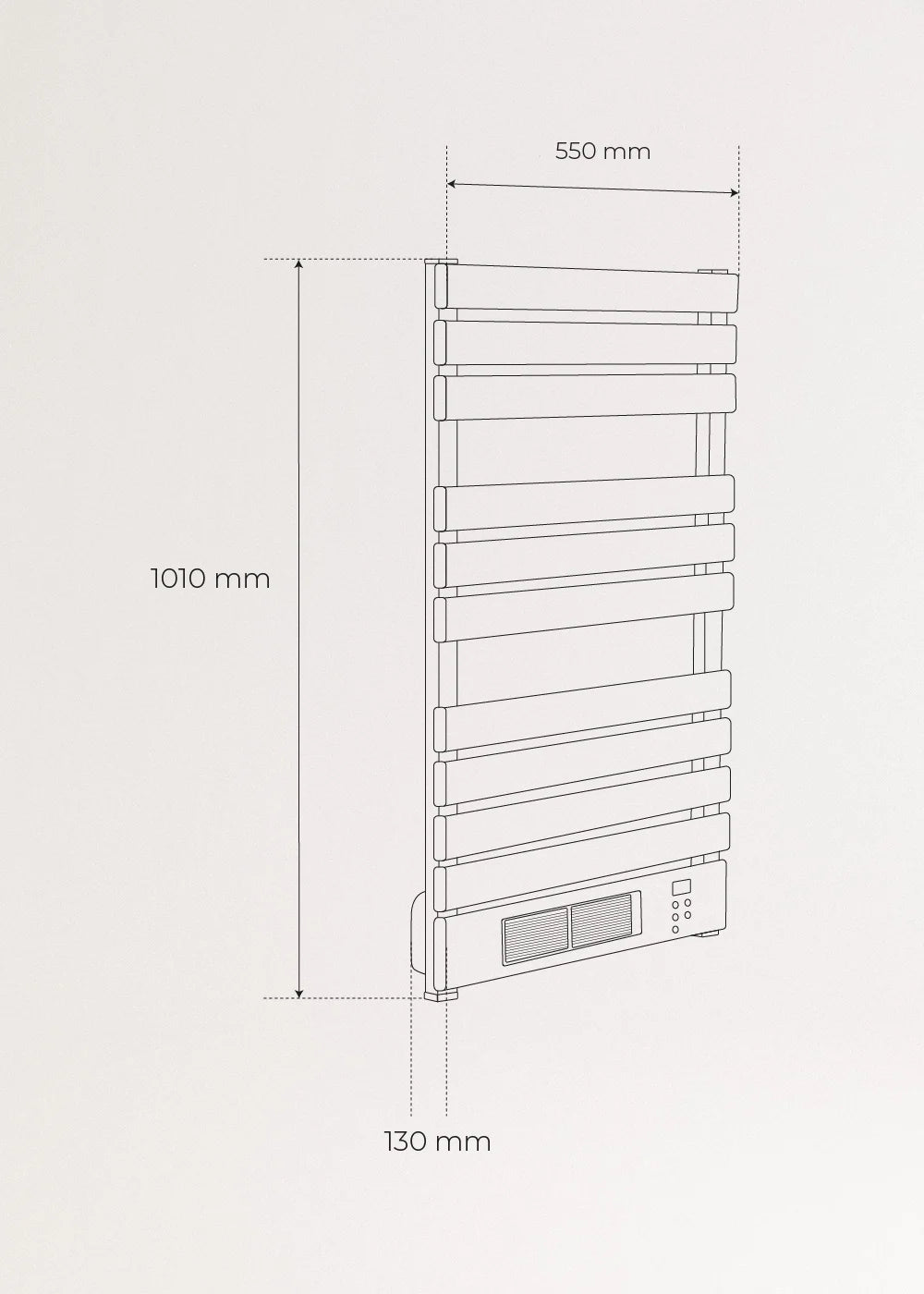 Warm Towel Pro 500/1500W - Electric Towel Rail with Heating & WiFi - Black