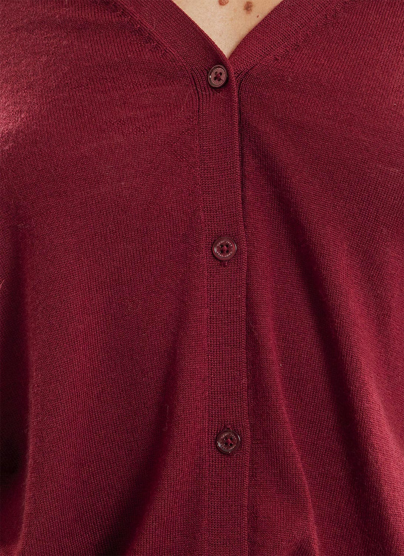 Gant - Cardigan En Laine Mérinos - Plumped Red - Femme