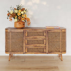 Wava - Buffet En Bois De Manguier Et Cannage
