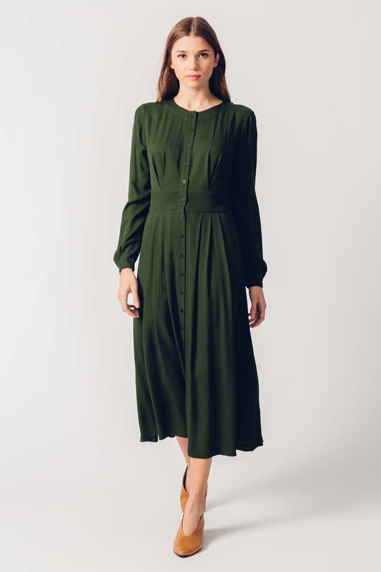 Haizea Dress - Kombu Green