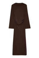 Robe Longue À Manches Larges Et Dos Ouvert Marron