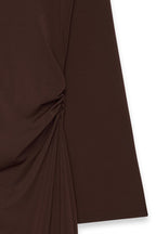 Vestido Largo de Mangas Anchas y Espalda Descubierta Marrón