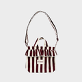 Striped Burgundy Mini Ruffle Bag