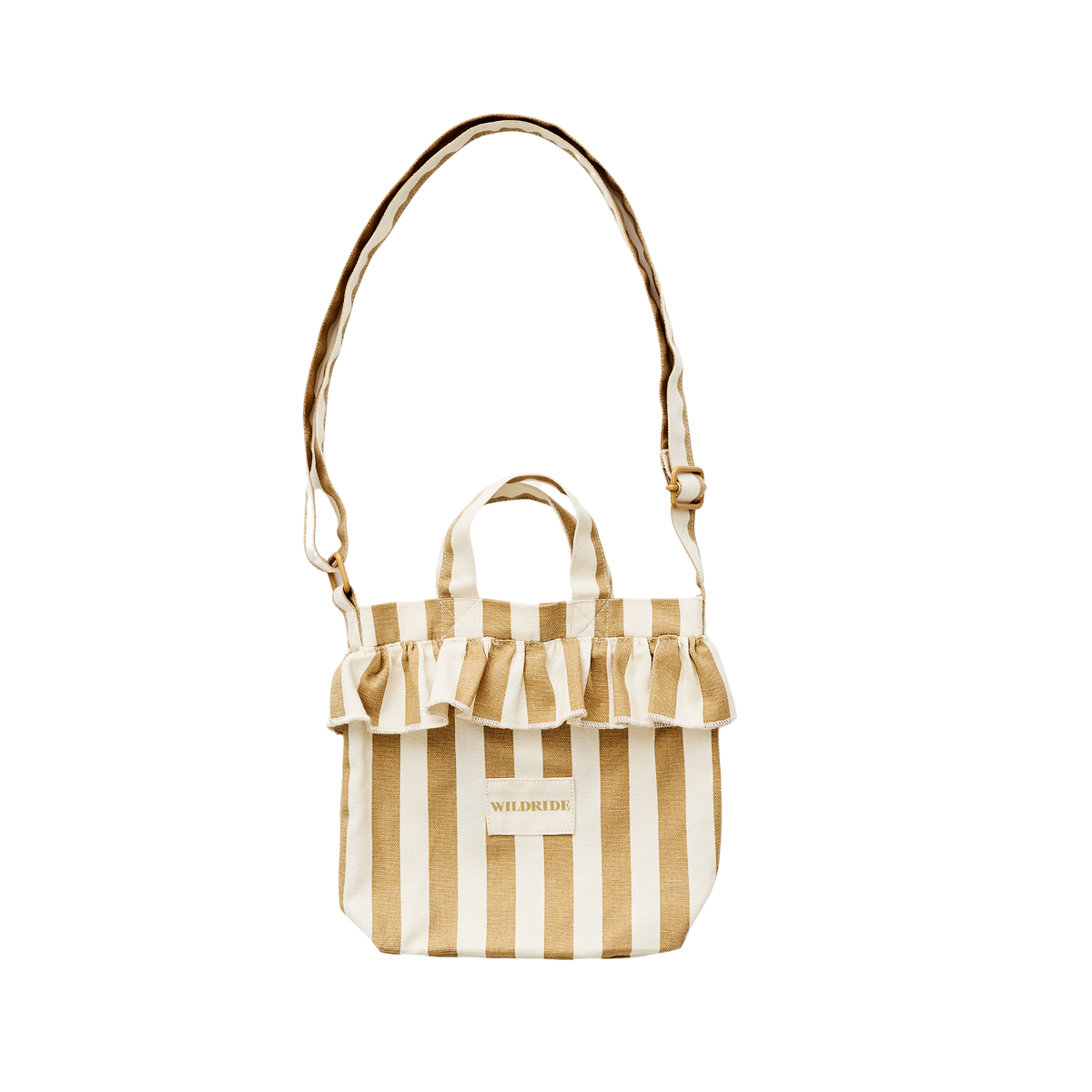 Mini Sac À Volants Beige Rayé