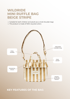 Mini Sac À Volants Beige Rayé